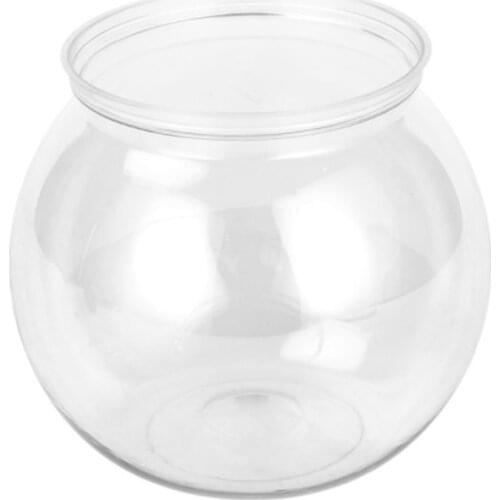 Plastic Fish Bowls Round Aquarium Clear Fish Keeper Desktop Fishbowl One-piece Construction Shatterproof Starter Kit