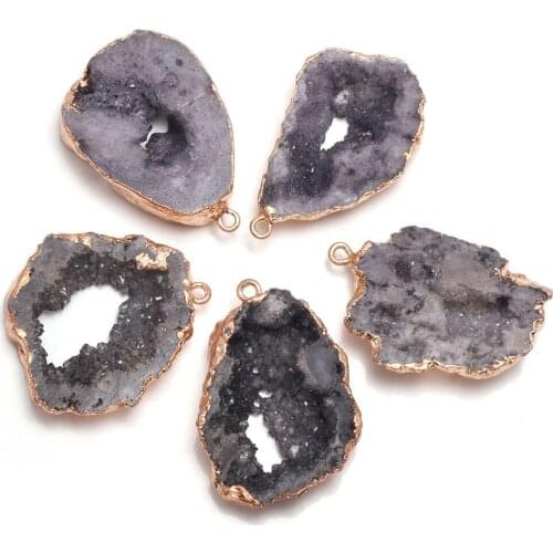 Natural Stone Pendant Irregular Black Agates For Jewelry Making DIY Necklace Bracelet Anklet Accessory