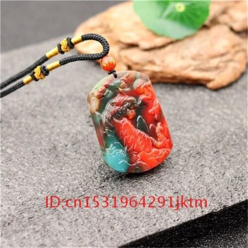 Carved Hand for Gifts Women Jewelry Color Chinese Jadeite Tiger Necklace Natural Fashion Jade Charm Pendant Amulet Men