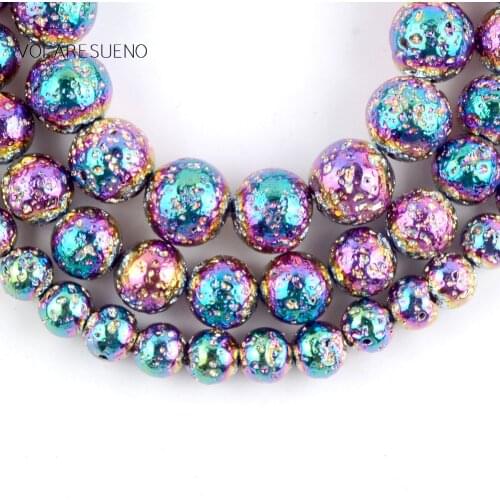 Multicolor Lave Hematite Stone Natural Round Loose Beads 15”Pick 6-10mm Spacer Beads For Charm Necklace Accessory Jewelry Making