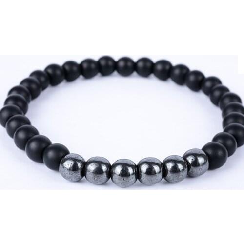 8mm gdf adjusted Charm nature stone bead Magnetite Frosted agate Onyx Bracelet women Healing Prayer Reiki Chakra Buddha Yoga