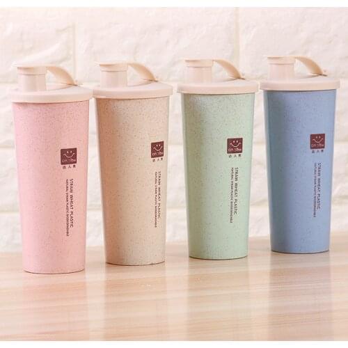 New 450ml Protein Powder Shaker Water Bottle Wheat Straw BPA Free Mixer Sports Fitness Protein Shaker Milk Shake Bottle