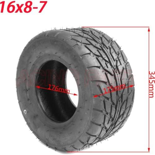 16x8-7 tubeless tyre for ATV Go-kart four-wheel ATV Highway Tire Wear-resistant Wheel Tires