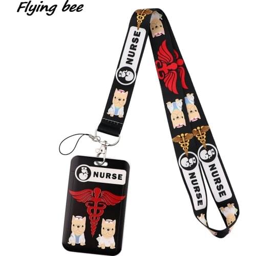 Flyingbee X1830 Medical Theme Dog Lanyard Card Holder Doctor Hanging Neck Mobile Phone Lanyard Badge Subway Access Card Holder