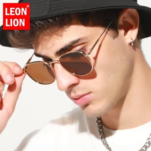 LeonLion Small Retro Sunglasses Men Punk Luxury Brand Glasses Men Oval Eyeglasses Men/Women Designer Gafas De Sol Mujer 2021