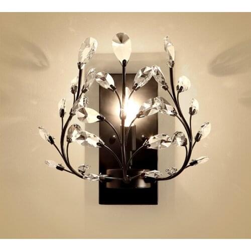 Modern vintage crystal wall lights crystal wall lamp rope crystal dining room living room bedroom wall lamp