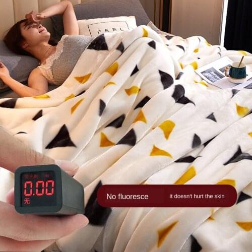 Super thick blanket double thick coral fleece quilt winter flannel sheet bedding thin blanket