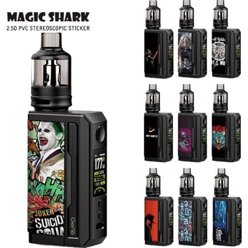Magic Shark 2021 Fashion Matte Stereo Sticker Cover Film for Voopoo Drag3 Drag 3 Wolf Joker Skull Evil Wood Print Leaf