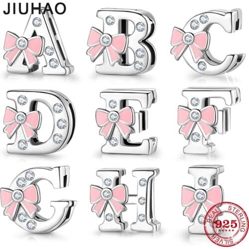 Top quality 925 Sterling Silver Letter A to Z Zircon clips Beads Fit Original Reflections Charm Bracelet women Jewelry making