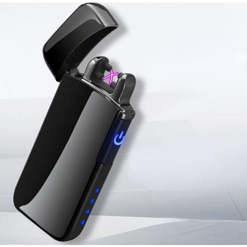 Touch Sensor Double Arc Lighter Creative Fingerprint Sensor USB Charging Smoking Accessories for Weed Gadgets for Men Gift
