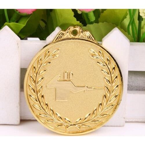 Fencing School Sports Medal Gold Silver Bronze Motion, Honor Communication Ability/self-confidence Developing 6.5 cm