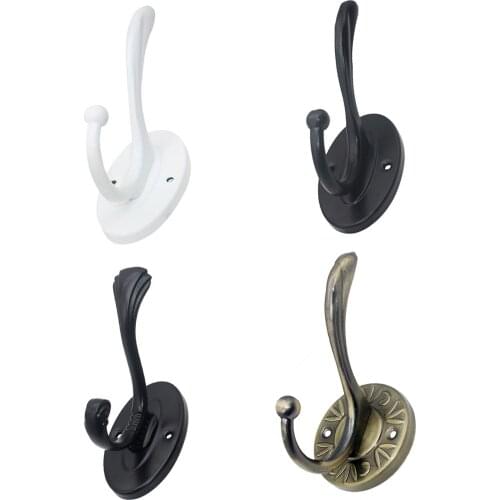 1set Big Zinc Alloy Storage Hook Vintage Wall Hanger w/screw Bathroom Kitchen Tower Bag Coat Holder White/Black/Antique Bronze