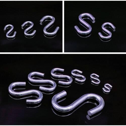 Wholesale by 100PCS/15KGS/Carton 10X100MM metal zinc plated galvanized carbon steel S hooks as S shaped hanger hook for hanging