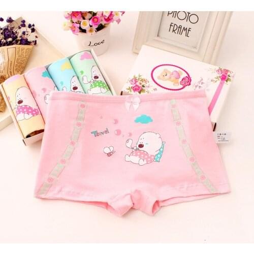 3pcs/lot 2019 Fashion Cotton Childrens Underwear Cartoon Panties Boxer Girls Shorts Briefs Lace Comfortable Breathable 2-10t