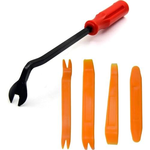 4pcs car door pannel with Cleaner tool Car Door Panel Remover Upholstery Fastener Disassemble Auto Vehicle Refit Tools Free Ship