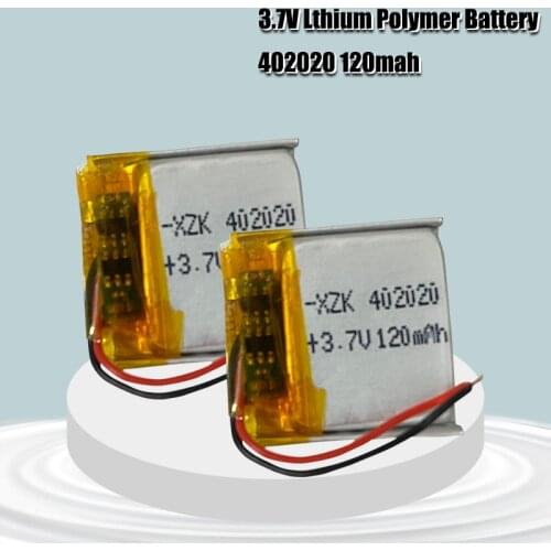 402020 3.7V 120mAh Lithium Polymer Rechargeable Battery for MP3 MP4 MP5 bluetooth headset smart bracelet