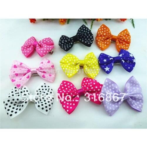 50pcs lovly big Headwear dot Bow Hair Clips hair bows clips wholesale price