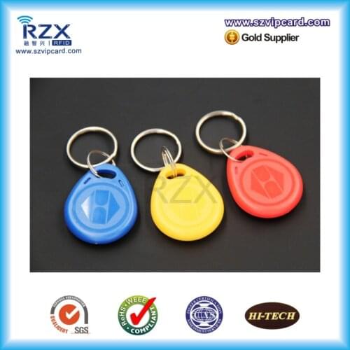 500pcs passive rfid tag ABS material key fobs rfid key fob 125khz with keychain