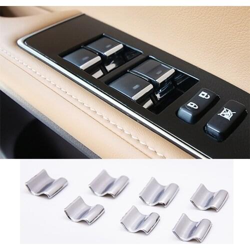 7pcs Chrome Window Glass Lift Button Cover Trim Decal For Lexus ES200/250/300h/CT200H 2012-2017 Car Styling Interior Accessories