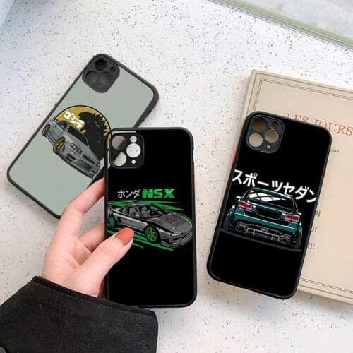 Racing car JDM cartoon Phone Case For iphone 12 11 7 8 plus mini x xs xr pro max matte transparent cover