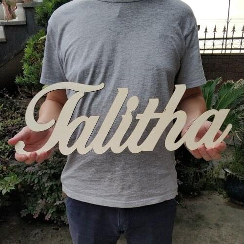 Wood Custom Name Baby Kid Family Script Nursery Wall Decoration Personalized Wood Name Sign Wooden Name Childrens Name Sign