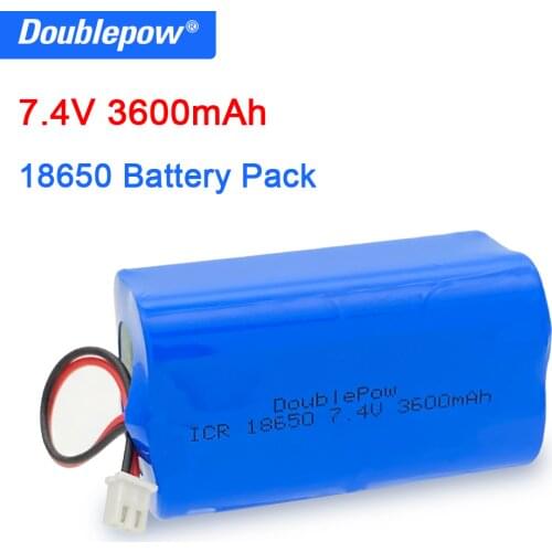 Doublepow 18650 7.4V lithium battery 3600mAh rechargeable battery pack megaphone speaker protection board with XH2.54-2P Plug