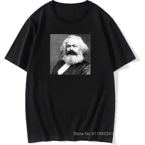 Mens Karl Marx T Shirts Karl Marx T-Shirt Male Funny Tee Shirt Print Big 100% Percent Cotton Beach Tshirt