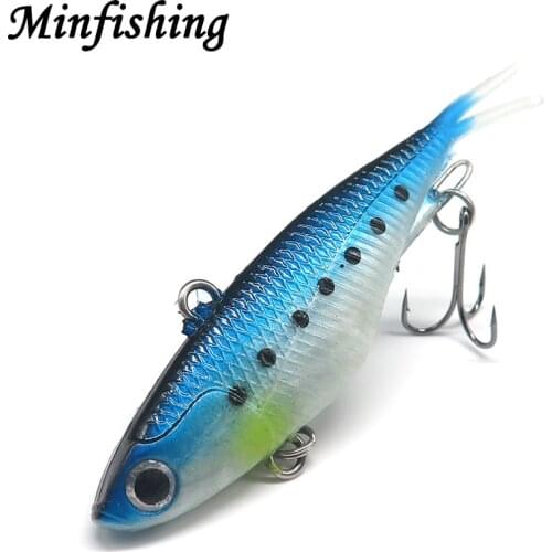 2pcs Flexible Soft Lures Wobbler Bait Jig Head Artificial Bait Silicone Lure 20g VIB Fishing Lures