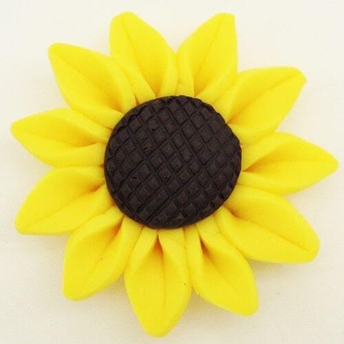 CLAY Fimo Sunflower snap button jewelry (fit 18mm 20mm snap) DIY RT1008