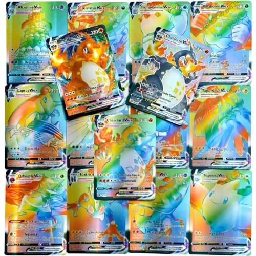Spanish Pokemon Cards Contain 100 VMAX 50V Trainer Energy Holographic Fighting Playing Cards Game Card Collect Toy Children Gift