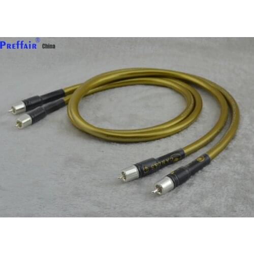 1pair Cardas hifi rca jack cable High Quality OFC pure copper plated silver 2RCA to2 RCA Audio Cable Line Wire
