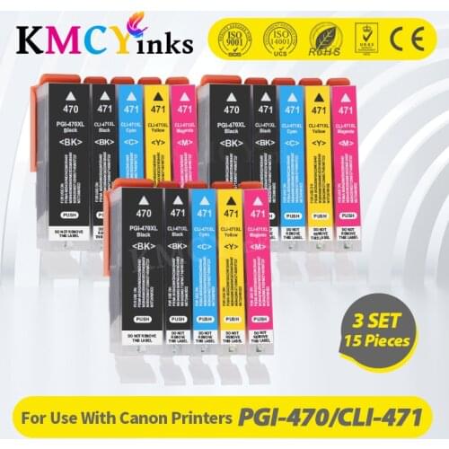 KMCYinks Ink Cartridge Replacement for Canon 470 471 PGI-470 CLI-471 PGI470 CLI471For PIXMA MG7740 6840 5740 TS6040 Printers