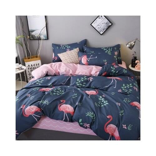 Nordic Style Flamingo Bedding Set Cover Cute Bed Linens Sheets and Pillowcases Queen King Size Duvet Cover Sets Home Textile
