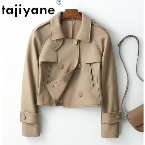 Korean Genuine Fashion Leather Jacket Women Spring 100% Sheepskin Coat Female Jackets 2021 Veste Cuir Femme Pph4846