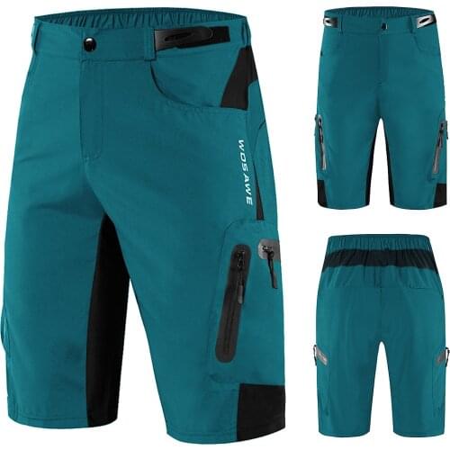 Lixada New Men Padded Baggy Cycling Shorts Reflective MTB Mountain Bike Bicycle Riding Trousers Water Resistant Loose Fit Shorts