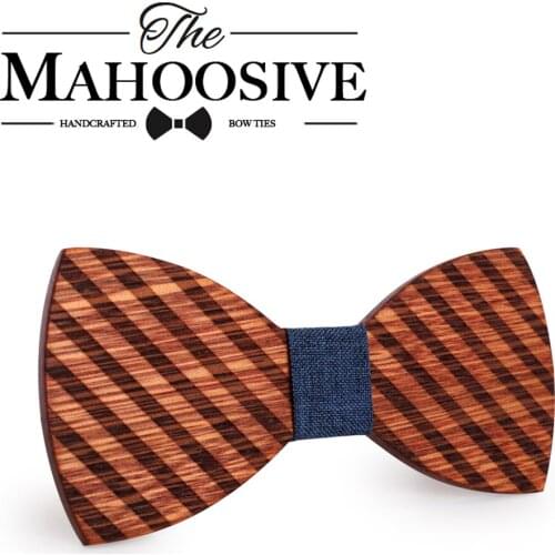 Mahoosive Etching Wood Bow Ties for Mens Wedding Suits Wooden Bow Tie Butterfly Shape Bowknots Gravatas Slim Cravat