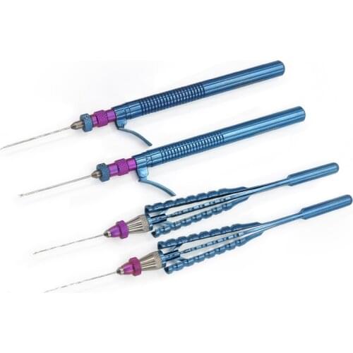 Microscopic intraocular scissors horizontal curved 23G 20G