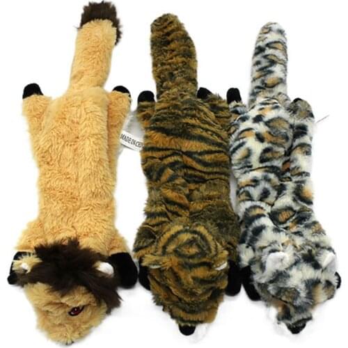 Cute Dog Chew Toys Plush Dog Paws Cat Interactive Toys Wolf Tiger Lion Squirrel Rabbit Shape Squeak Sound Pet Toy