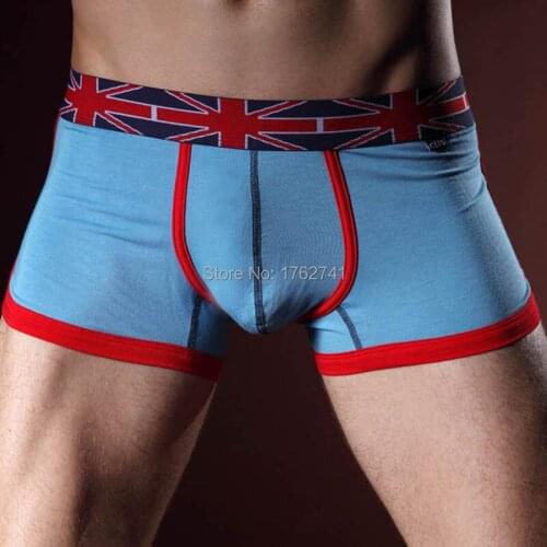 Mens Underwear Boxers Breathable Solid Underpants Belt And Flag Printing Comfortable U Convex Shorts Man Boxer Male Panties