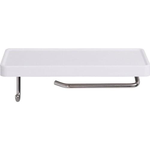 Wall Mounted Toilet Paper Holder with White ABS and Stainless Steel Rolls Paper Holder Bathroom Accessories