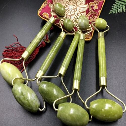 Natural Jade Roller Thin Face Massager Face-lift Beauty Neck Chin Roller Massage Slimming Remove Line Face-lifting Stick