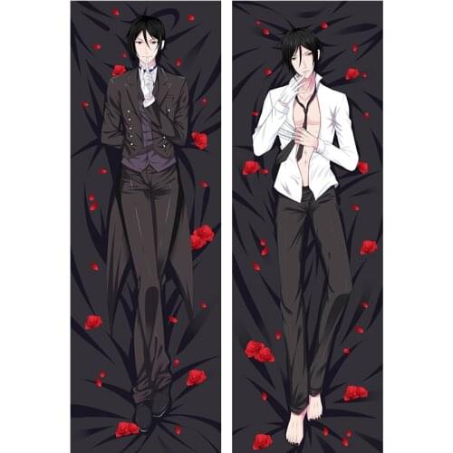 Black Butler Sebastian Michaelis Ciel Phantomhive Dakimakura Pillowcase 3D Printed Cartoon Anime Body Cosplay Pillow Cover
