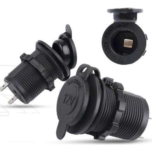 Not USB 12V Motor Power Socket Plug Waterproof Cigarette Lighter Charger Adapter Black for Motorcycle Car Boat Tractor Accessory