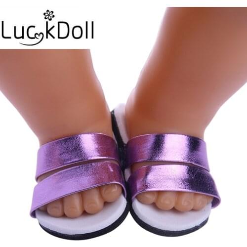 New Arrival high quality Purple slippers For 43cm New Zaft free shipping Children best Christmas Gift N1379