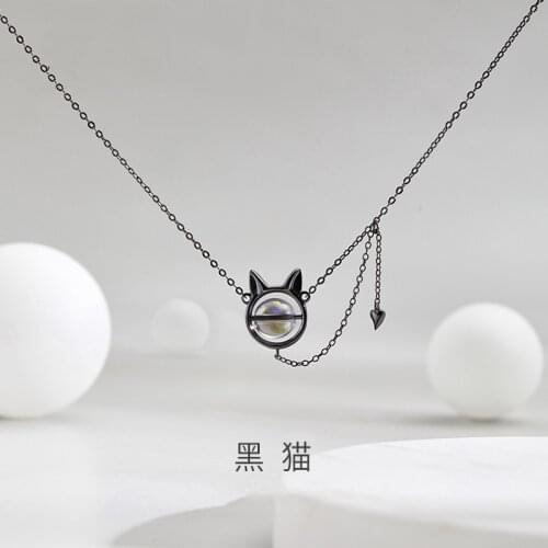 New cat necklace for female women Pendant Clavicle Necklaces S925 Sterling silver Fashion jewelry Cos thoughtful Gift new hot C