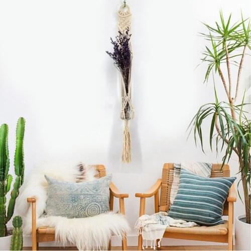 Macrame Plant Hanger Hanging Planter Basket Hemp Rope Braided Large Pot Holder