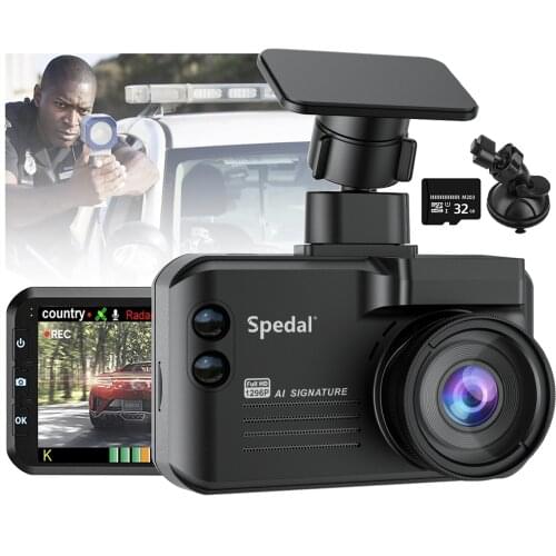 Radar Detector Dashcam GPS 3 in 1 Traffic Alarm Global Speed Limits Data Laser Camera with G-Sensor Loop Recording Spedal 668T