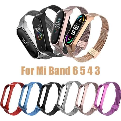 Wrist Strap for Xiaomi Mi Band 6 5 4 3 Stainless steel buckle Replacement Strap for MiBand 6 5 4 Wrist Band Metal Bracelet