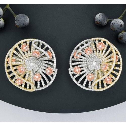 Exquisite Flower Shape Super AAA Cubic Zirconia For Women Bridal Wedding Engagement Party Wear Earring Fashion Jewelry