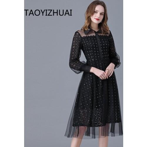 Spring and Autumn New Lace base dress Europe and the United States fashion fat sister plus size black fairy dress fashion